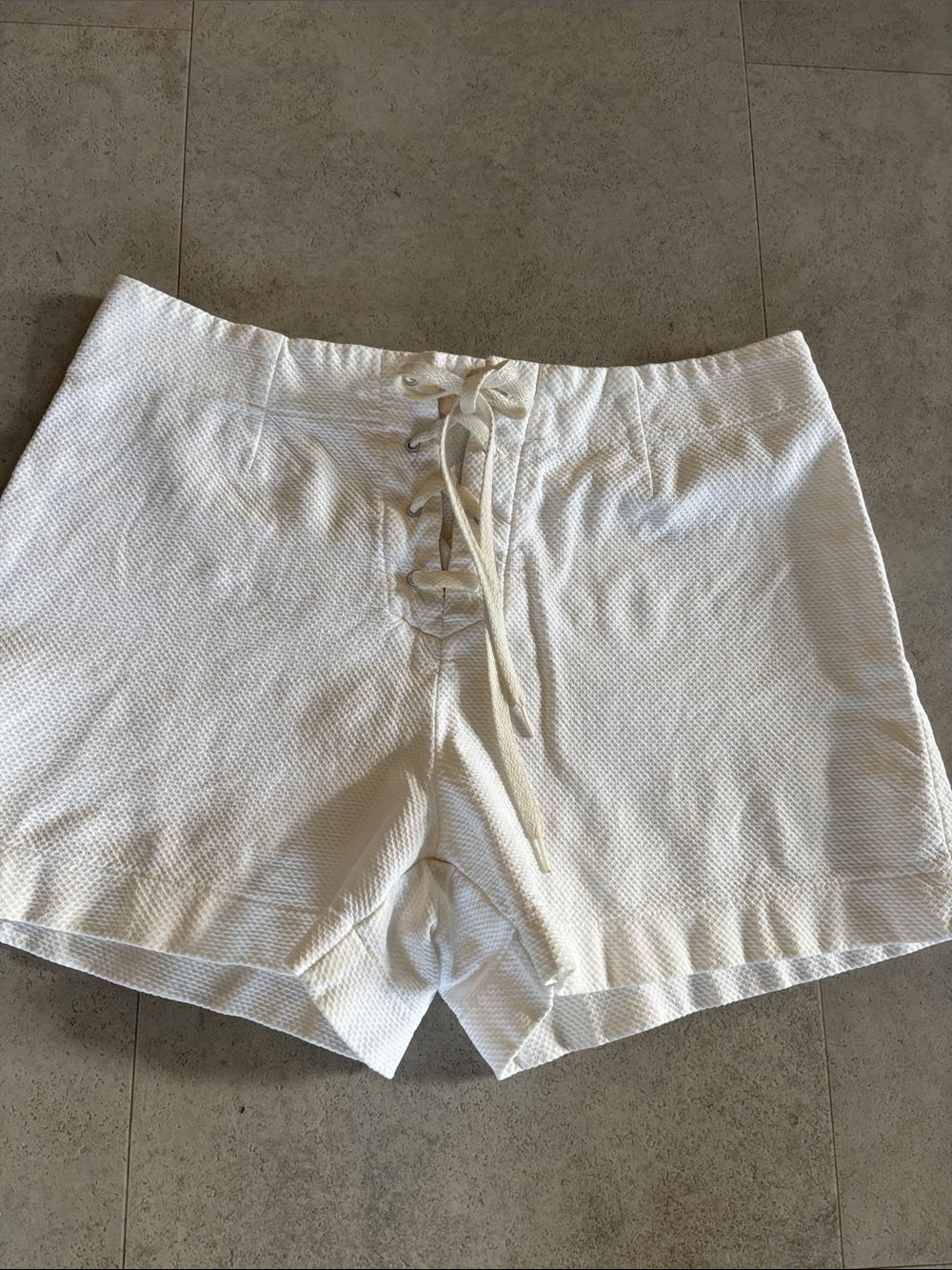 Women’s Lace-Up White Shorts by Club Monaco